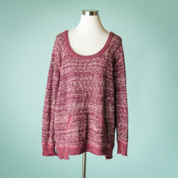 Free People Sweaters - Free People M Burgundy Oversize Sweater